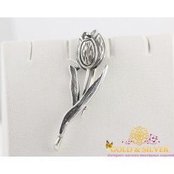 Срібна брошка Фан фан 5294б